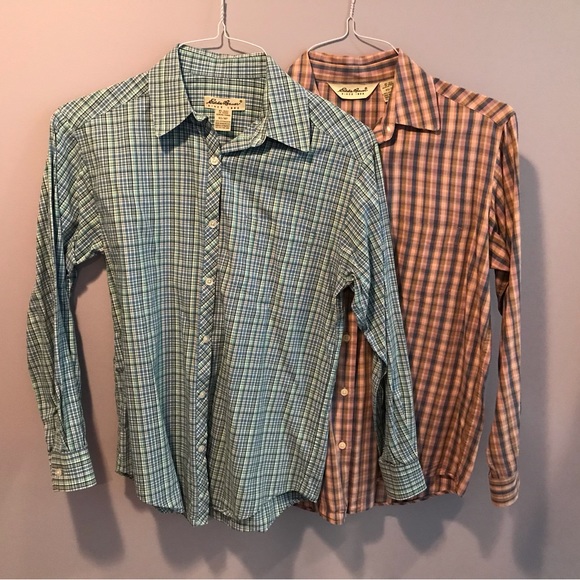 Two Eddie Bauer Plaid Shirts - Picture 3 of 16